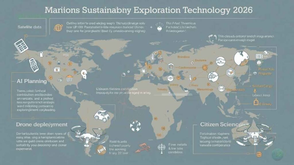Integrated sustainable exploration technology 2026 combining drones AI GIS and satellites