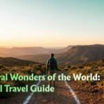 Mindful traveler looking over one of the 7 natural wonders of the world at sunset.