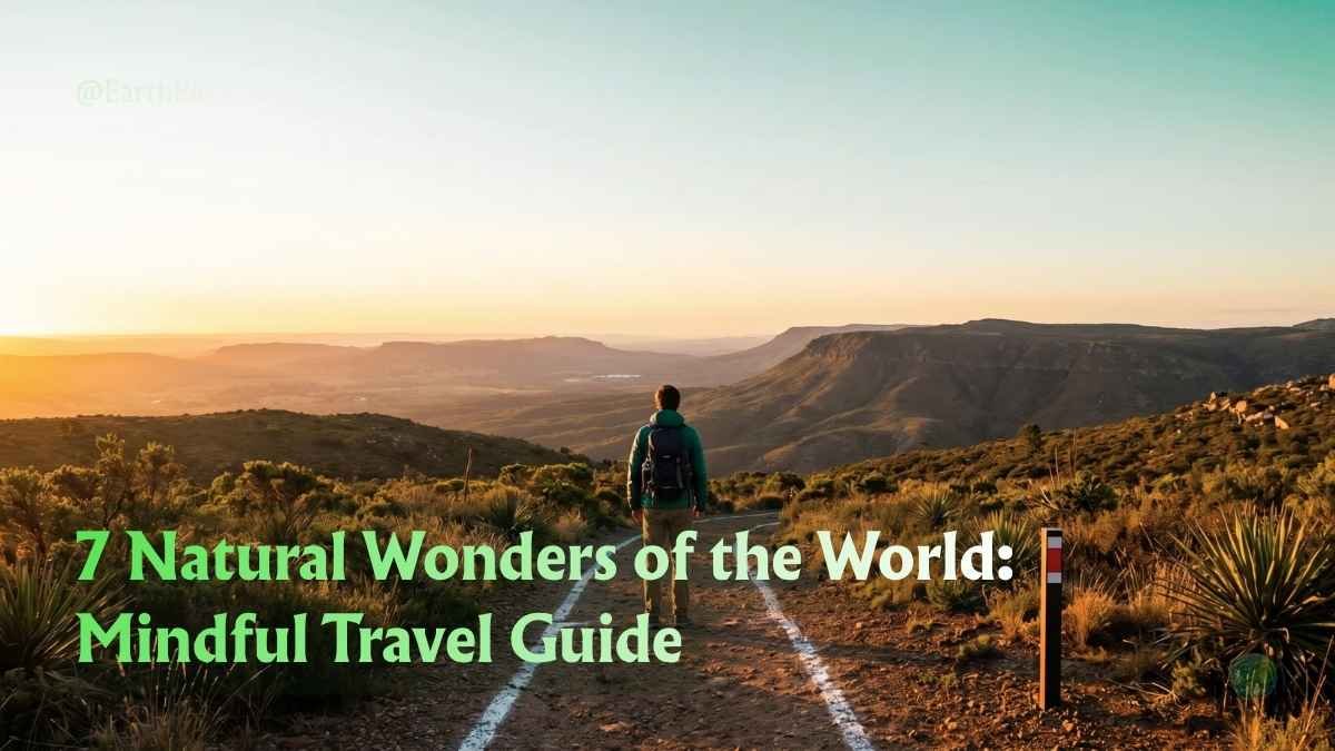 Mindful traveler looking over one of the 7 natural wonders of the world at sunset.